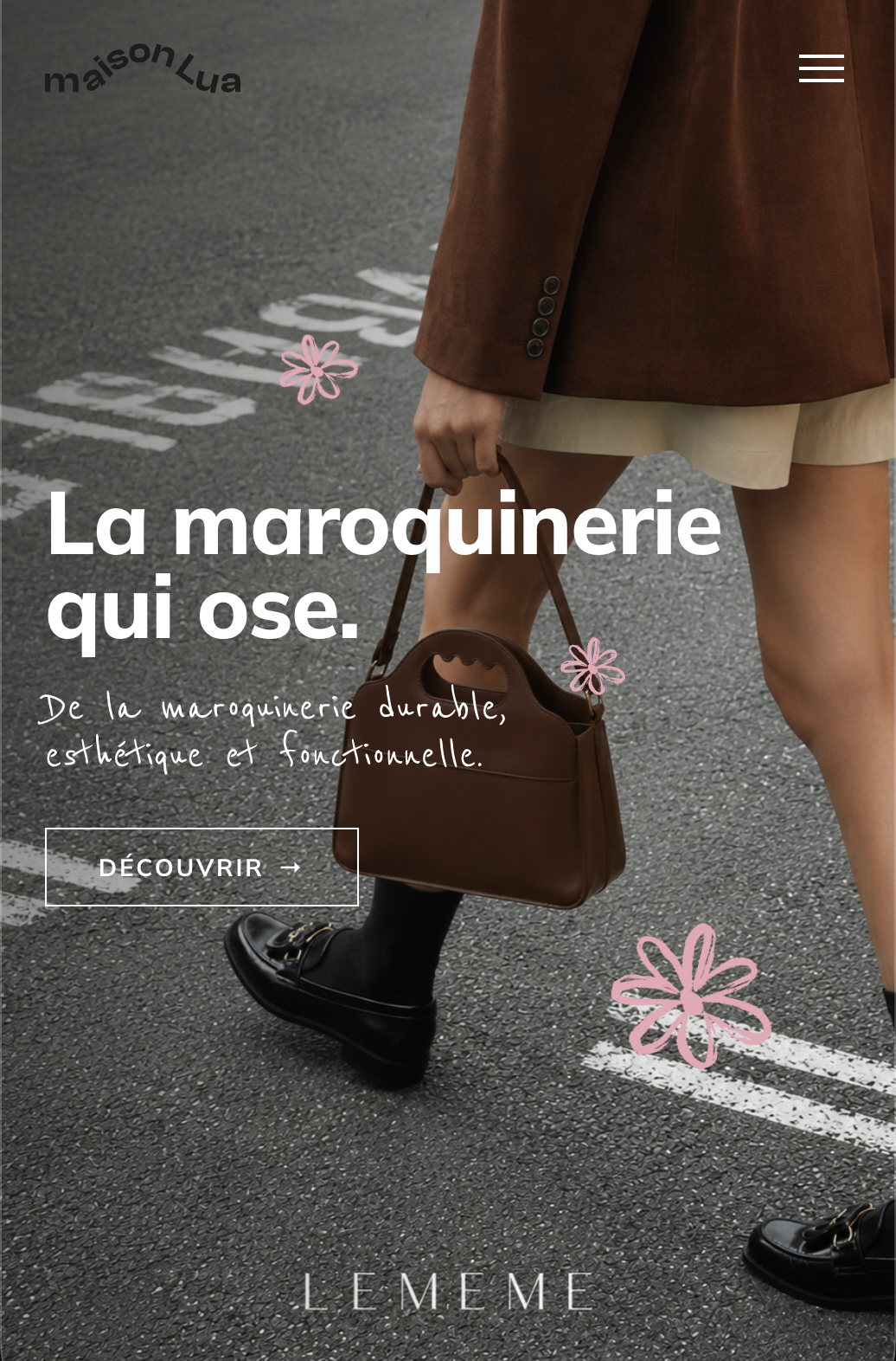 Page du site mobile Maison Lua